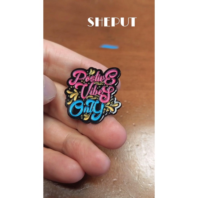 Postive Vibes Only Enamel Pin Positive Badge Brooch For Backpacks
