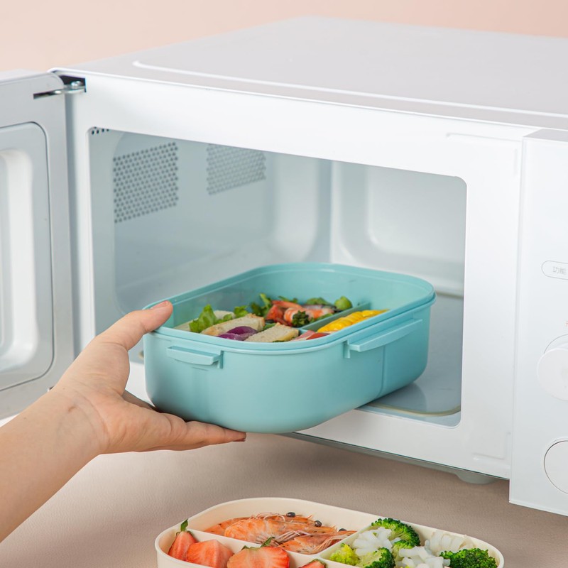 SDFNBRA Bento Lunch Box with Tableware, 1200ML Lunch Box-Double Layered