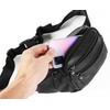 Black Leather Fanny Pack for Men & Women, Fashionable Multi-Pockets