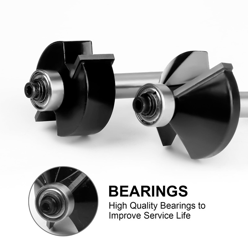 BAIDETS Pro 15-Piece Milling Cutter Set for Wood - Carbide