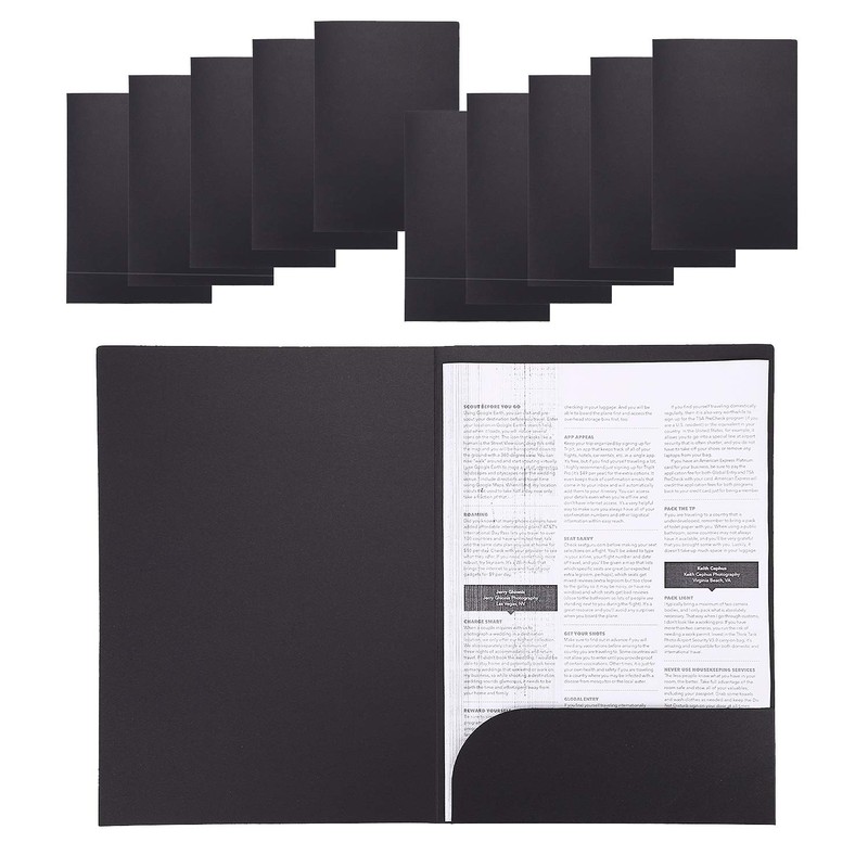 10Pcs A4 Kraft Paper Black File Folder Business Report Presentation