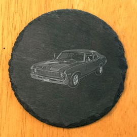 1969 Chevy Nova: Classic Muscle on Your Coasters - Round Slate - set of 5