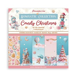 Stamperia - Scrapbook Paper Pad for Scrapbooking, Albums, Card Making, Bullet Journalling and More, Acid Free, Double-Sided, Perfect for Hobbies, Crafts, and Gifting (Candy Christmas) (20.3 x 20.3cm)