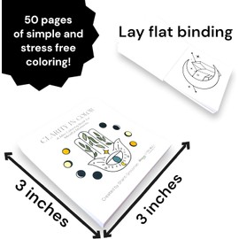 A Brighter Year Clarity in Color Mini Coloring Book Pocket Size Small Gifts for Men, Women, Teen, Child, Woo-woo, yoga, crystal 3x3 inches Travel Size Coloring Book, 50 Pages
