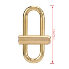 Brass Keychain, Smal Oval Slide Locking Snap Lock Clip Buckle Carabiner Key Holder Solid Heavy Duty Press Quick Open Keys Holder Hook for Men Women