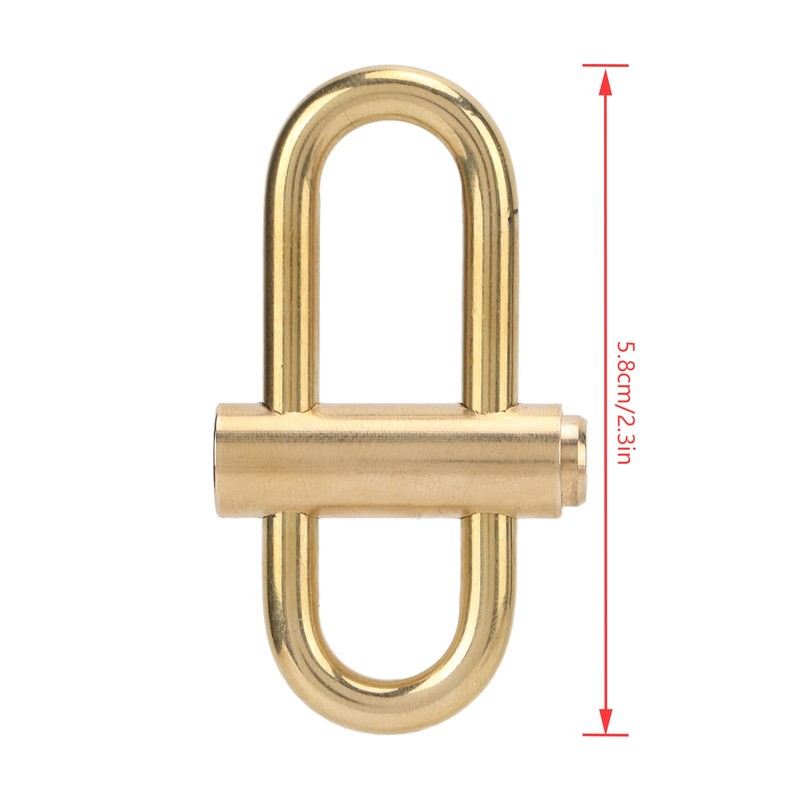 Brass Keychain, Smal Oval Slide Locking Snap Lock Clip Buckle