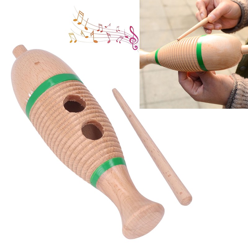 Wood Guiro Children Cute Fish Shaped Guiro Percussion Instrument Educational