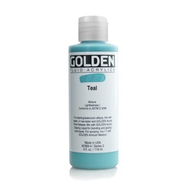 4 Oz Fluid Acrylic Color Paint Color: Teal