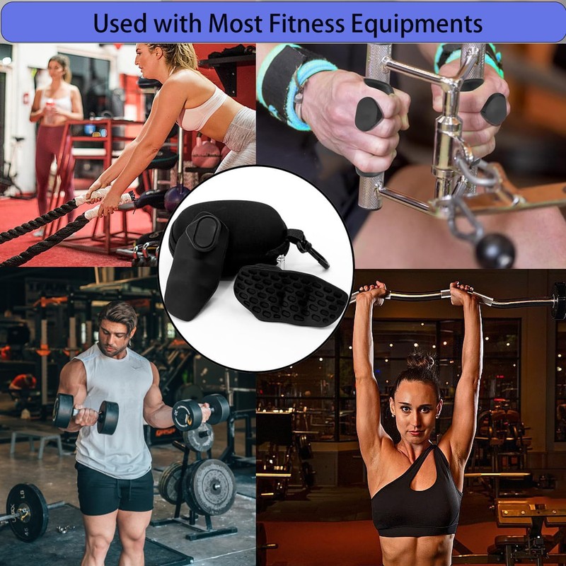 Anti-Slip Workout Grips, Ergonomic Rubber Hand Protector Gloves for Gym