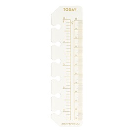 Pocket Today Page Marker Planner Ruler for Pocket Filofax, LV PM agenda 6 ringed agendas (Gold Foil)