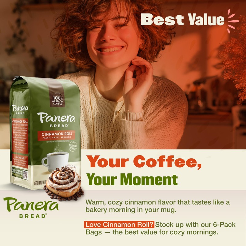 Panera Bread Cinnamon Roll Coffee Cups - Medium Roast Single