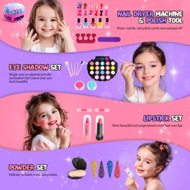 Schminke Kinder Mädchen Spielzeug ab 3 4 5 6 7 8 9 Jahre, Nagelstudio Kinder Mädchen Geburtstag Geschenk 3-9 Jahre Meerjungfrau Schminkkoffer Mädchen Mädchen 3 4 5 6 7 8 9 Jahre Geschenkideen