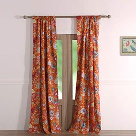 Greenland Home Astoria Curtain Panel Pair, 95-inch L, Spice