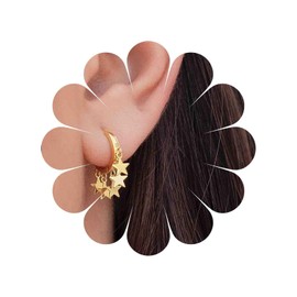 TseenYi Star Dangle Drop Huggie Earrings Boho Tassel Stars Hoop Earrings Small Stars Tassel Hoop Huggie Earrings Gold Star Earrings Jewellery for Women and Girls Gifts, Alloy Steel