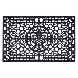 Calloway Mills Pineapple Heritage 100% Rubber Doormat, 30" x 48", Black