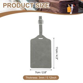 PATIKIL Suitcase Tags, Grey Leather Luggage Name Tags Travel Accessories Airplane Essentials with Private Protection for Flying Hotel Check in Luggage Bags Men Women, 1 Pcs