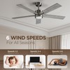 Vagizm 52 Inch Ceiling Fan Brushed Nickel Remote Controlled Dimmable
