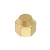 PATIKIL 1/4" Brass Flare Cap, 7/16-20UNF Female Thread 4Pcs SAE