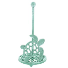The Bridge Collection Cast Iron Paper Towel Holder with Sea Turtle Design - Beach House Kitchen Decor Accent - Beach and Coastal Themed Home Decor Accent