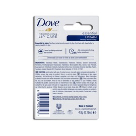 Lip Balm | Dove Nourishing Lipcare 4.8 g | Essential Intensive | Lip Care (Pack of 3)