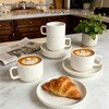 Vitrignis 8oz Cappuccino Cups With Saucers - Set Of 4