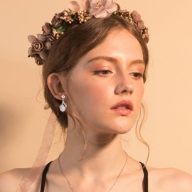 Silver Dangle Drop Earrings for Women, Cubic Zirconia Teardrop Diamond Drop Bridal Wedding Earrings Jewellery Gift