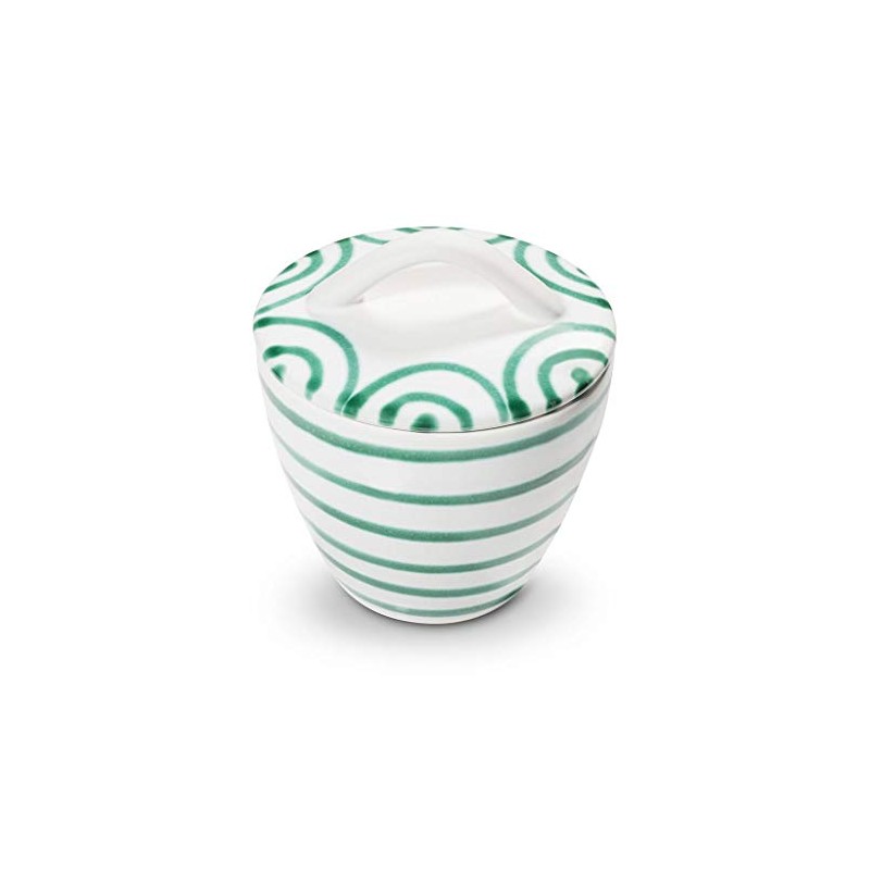 GMUNDNER KERAMIK Manufaktur 0100DZGO09 Grüngeflammt Gourmet Sugar Bowl Diameter 9