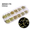 1500pcs Gold Flatback Rhinestones 3 Sizes Glass Yellow Crystal Diamonds