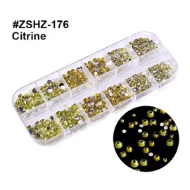 1500pcs Gold Flatback Rhinestones 3 Sizes Glass Yellow Crystal Diamonds for Nail Art Eye Jewels Crafts Clothes Shoes Make up Round with Tweezers and Picking Pen for Women Girls Manicure…