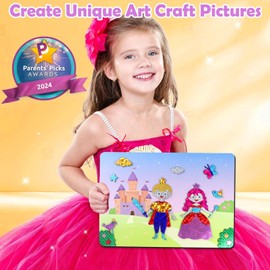 ZMLM Art Craft Activity Children, Foil Fun Unicorns Princesses Sticker Craft Case DIY Colouring Activity for Gift Girls Aged 3-9 Years Party Favour Craft Supplies for Children