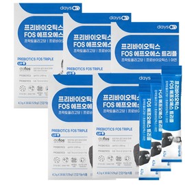 Days On Hanjin Oh Prebiotics FOS Triple Lactobacillus Galactooligosaccharide 30 packets, 5 month supply / 오한진 프리바이오틱스 FOS 트리플 유산균 갈락토올리고당 30포 5개월분