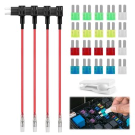 YENOVO 4 Pack 12V Car Add-a-Circuit Fuse Tap Adapter, Micro2 Blade Fuse Taps with 20 Pcs Fuses (10A/15A/20A/25A/30A), ATO ATC ATM APM Fuse Holder Jumper for Cars Trucks Boats