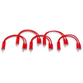 Hosa CMM-515Y Hopscotch Eurorack Patch Cables - 6 inch (Red) 5-Pack