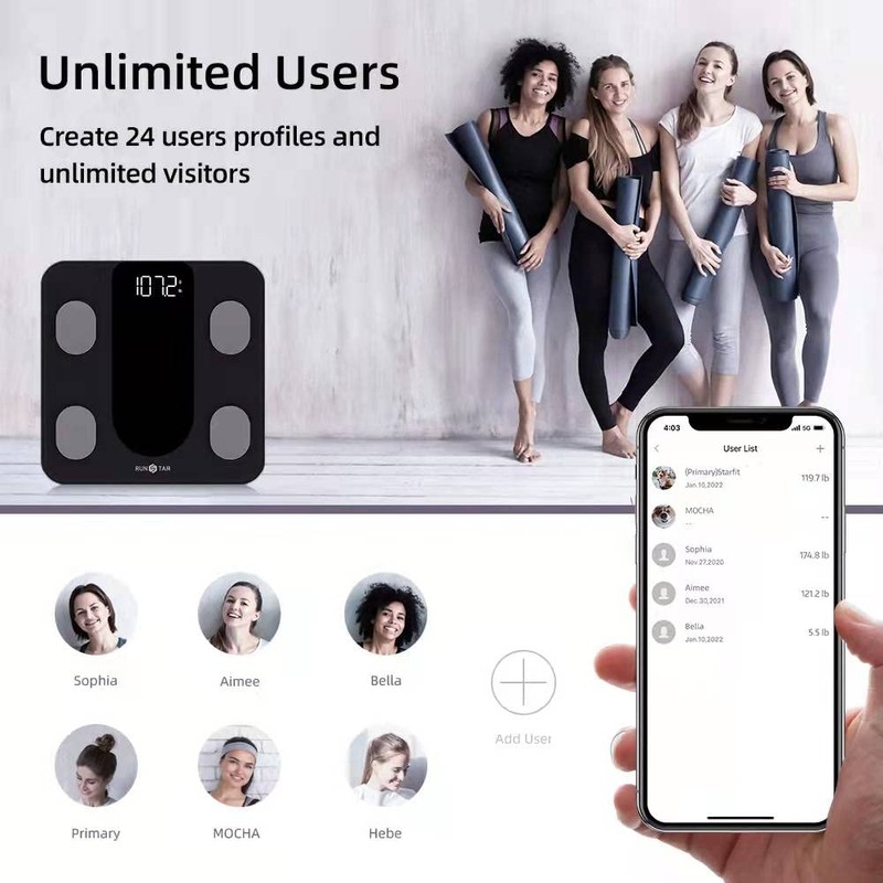 RunSTAR Smart Scale for Body Weight, Digital Bathroom Scale BMI