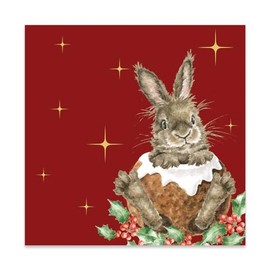 Wrendale Designs by Hannah Dale Merry Little Christmas' Rabbit Lunch Napkin