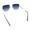 Womens Rimless Oversized Rectangle Designer Fashion Metal Rim Sunglasses Gold
