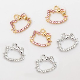 SMKT Bulk Cute Jewelry Making Supplies Crystal Pendants for Bracelet Cute Charms for Bracelets Women Charms Anime Cat Pendant (Cat)