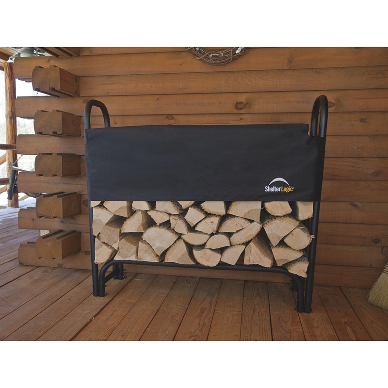 ShelterLogic 4' Adjustable Heavy Duty Outdoor Firewood Rack with Steel
