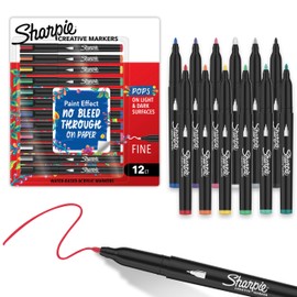 Sharpie® Marcadores Creativos, Marcadores Acrílicos a Base de Agua, Punta Fina, Colores Surtidos, 12 Piezas