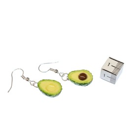 Miniblings Avocado Party Earrings – Handmade Fashion Jewellery I Summer Holidays – Earrings Silver-Plated, Cotton