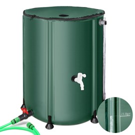 Rain Barrels to Collect Rainwater from Gutter - Portable Water Storage Tank Water Barrel Rainwater Collection System Rain Catcher Include Filter Two Spigots and Overflow Kit (66 Gallon, Green)