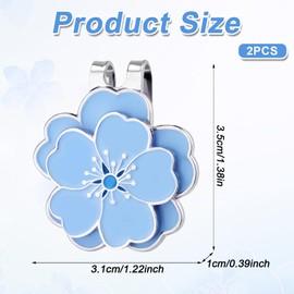 Gosknor Magnetic Golf Ball Marker with Hat Clip, Golf Marker Magnet Cap Clip Set Flower Shape Ball Bag Accessories for Women Men Golfer Gift (Blue)