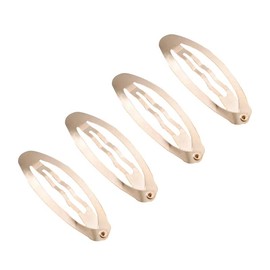 MAHAVIMOKSA Wholesale 100pcs Oval Shape Barrettes Women Metal Snap Hair Clips for DIY Craft (50mm, KC Gold)