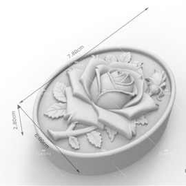 Grainrain Silicon Soap Mold Handcraft DIY 3D Candle Resin Mould for Handmade Soap Oval Rose Flower (14240)