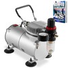 PointZero 1/5 HP Airbrush Compressor with Regulator, Gauge and Water