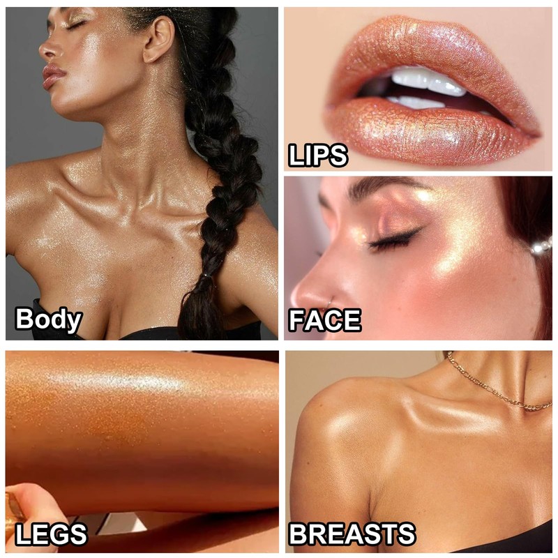 Shimmer Body Oil 100ml, Moisturizing Long Lasting Luminizer, Body Glow