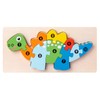 6Pcs Wooden Animal Matching 3D Puzzle Educational Interesting Animal Matching