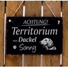 Dachshund Sign, Customisable Engraved - Achtung ! Territory von ..