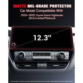 ASZSK For 2024~2025 Toyota Grand Highlander (XLE/Limited/Platinum) 12.3 Inch Matte Screen Protector - [No More Glare& Fingerprint] - Mil-Grade 9H+ Tempered Glass - Touchscreen *1