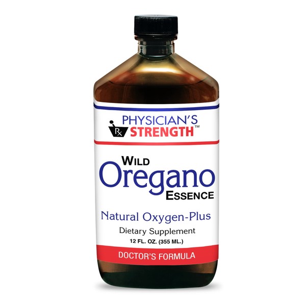 Physician's Strength Wild Oregano Essence - 12 fl oz - All-Natural Hydrosol - Supports Oxygen Levels - Non-GMO & Chemical Free - 12 Servings